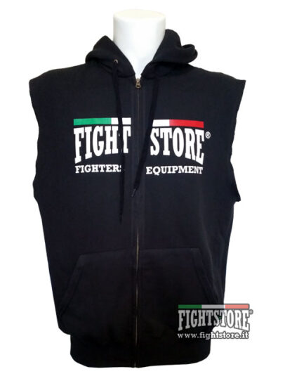 Felpa FIGHTSTORE smanicata con cappuccio e zip